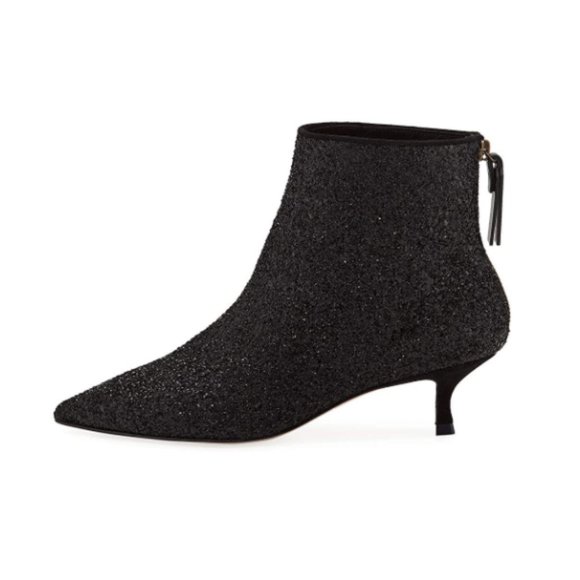 XYD Shoes - XYD Mid Low Kitten Heel Ankle Boots Pointed Toe